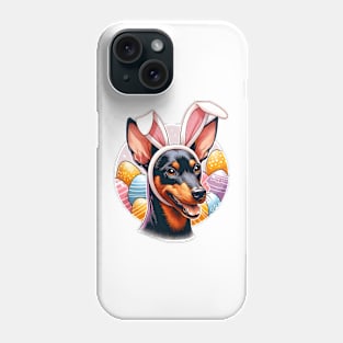 Manchester Terrier Celebrates Easter with Bunny Ears Phone Case