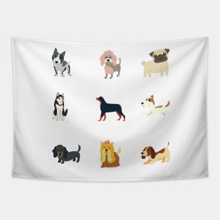 Cute And Playful Dogs Sticker Pack Tapestry