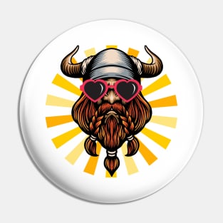 Viking with Heart Sunglasses in the Sun Pin