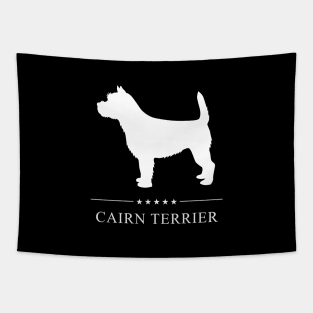 Cairn Terrier Dog White Silhouette Tapestry