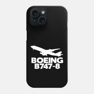 Boeing B747-8 Silhouette Print (White) Phone Case