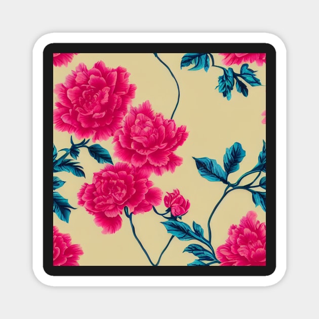 Rococo floral pattern, model 12 Magnet by Endless-Designs