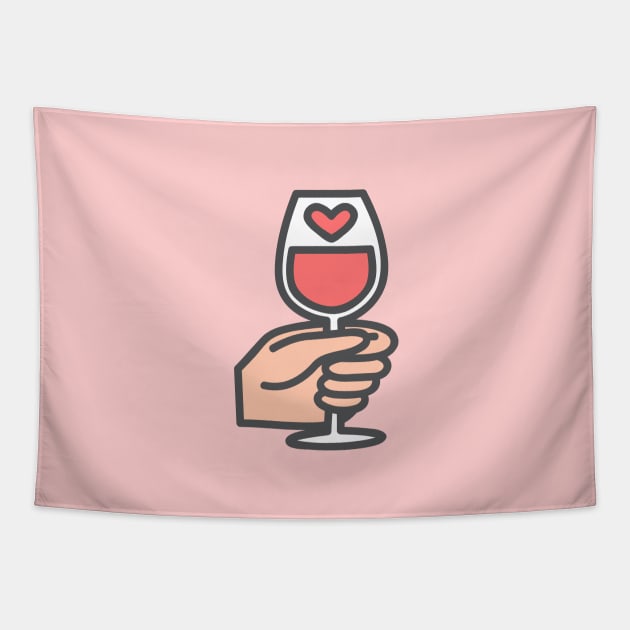 Wine Lover <3 Tapestry by Ashleigh Green Studios