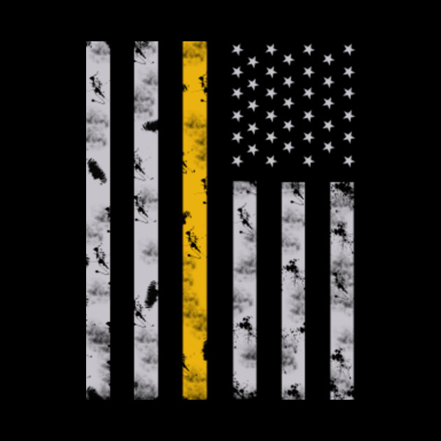 Thin gold line flag 911 dispatcher - Thin Gold Line Flag - Mug | TeePublic