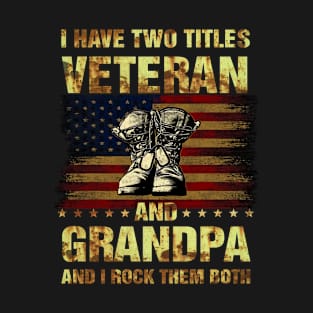 I Have Two Titles Veteran And Grandpa Veteran Grandpa T-Shirt