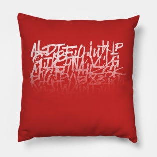 Urban Calligraphy Letters Illustration for Street Art and Graffiti Lovers Pillow