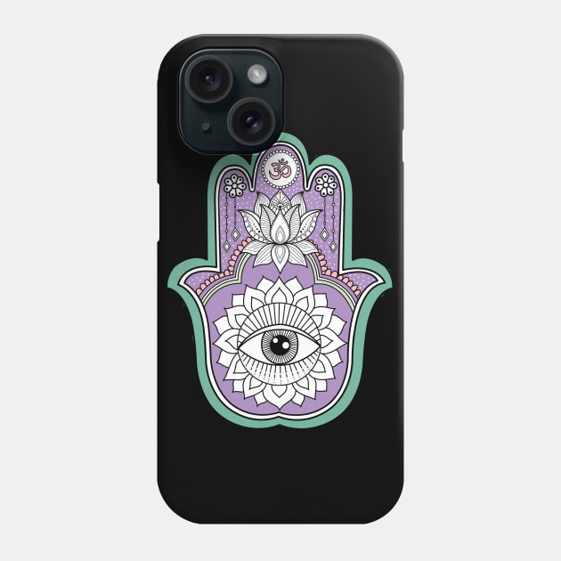 Purple Hamsa Hand Phone Case by SuperrSunday