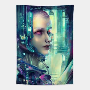 Cyberpunk Girl Tapestry