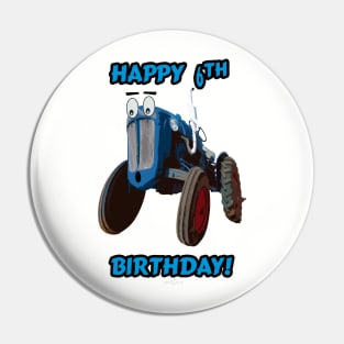 Happy 6th birthday tractor design Pin