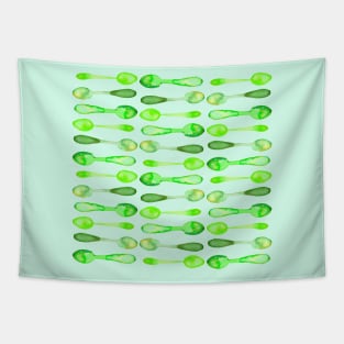 Green Watercolor Spoons Tapestry