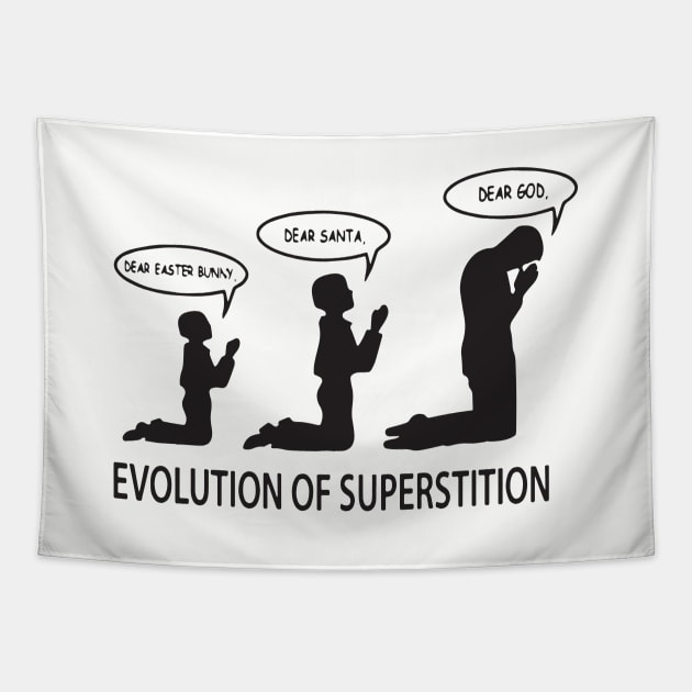 Superstition Evolution Mens Funny Atheist T Shirts Tapestry by huepham613