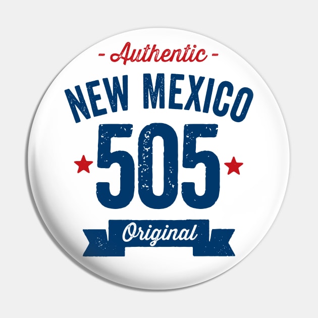 Authentic New Mexico 505 Area Code Pin by DetourShirts