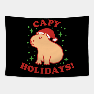 Capybara Christmas Capy Holidays Tapestry