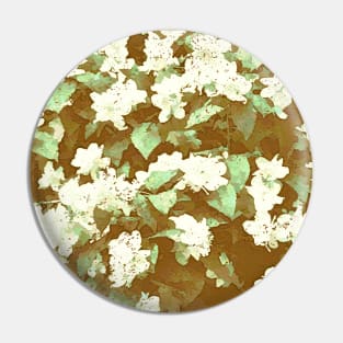 Distressed Wild Jasmine Digital Art Pin