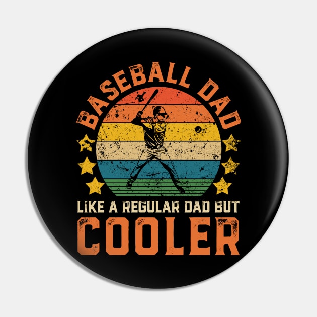 Baseball Dad Funny Vintage Baseball Father's Day Gift Pin by Damsin