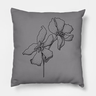 Oleander (Black, Small) Pillow