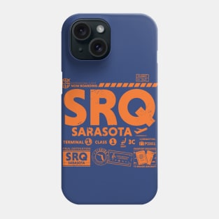 Vintage Sarasota SRQ Airport Code Travel Day Retro Travel Tag Florida Phone Case