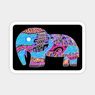 dark tribal elephant ecopop totonac pattern art Magnet