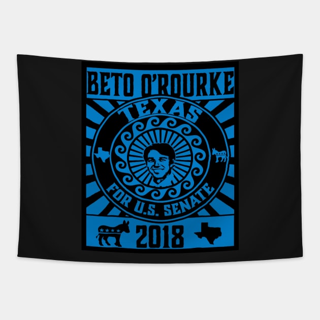 Beto 0_Rourke for US Senate Texas Turn Texas Blue Tapestry by wheeleripjm