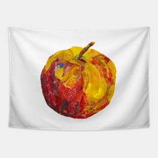 Eat me! Red apple in mixed media collage Tapestry