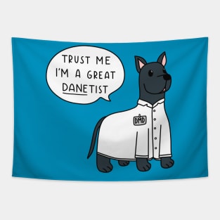 Danetist Funny Blue Great Dane Dentist Tapestry