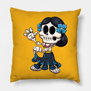 Dancing Mexican Skeleton Pillow