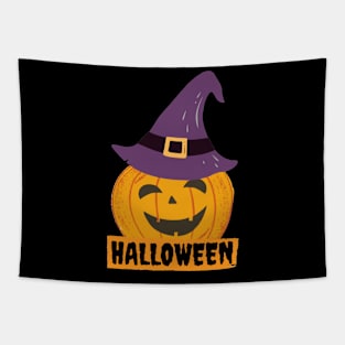 halloween scary evil pumpkin funny pumpkin head Tapestry