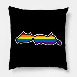 Malcom Island Silhouette - Sointula Traditional Pride Flag Rainbow Colours - Malcom Island Pillow