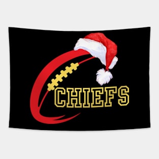 merry christmas chiefs football Tapestry