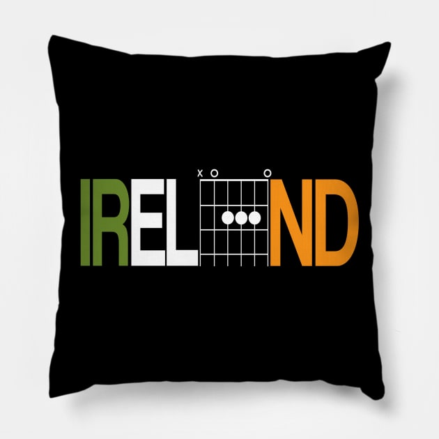 Ireland in Guitar chords Pillow by Chordword