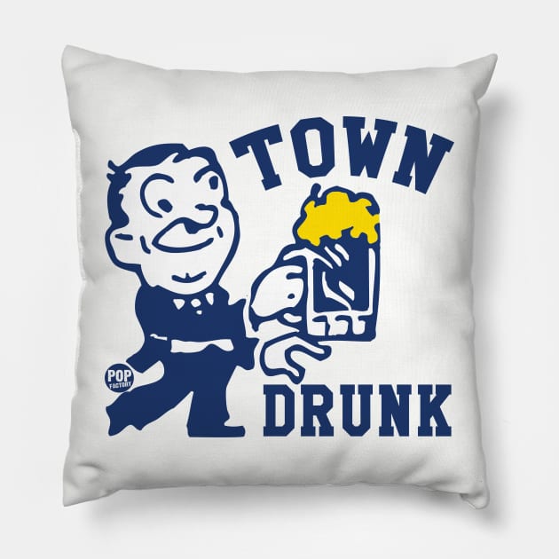 TOWN DRUNK Pillow by toddgoldmanart