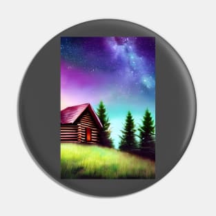 Galaxy Log Cabin Pin