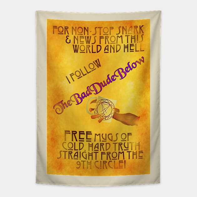 Vintage BadDudeBelow Ad Tapestry by TheBadDudeBelow