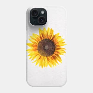 Large single bright Sunflower bloom Phone Case