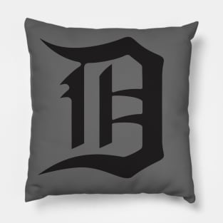 Detroit D Black Pillow