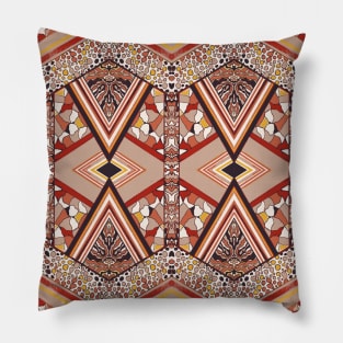 Handmade Red Geometry Pillow