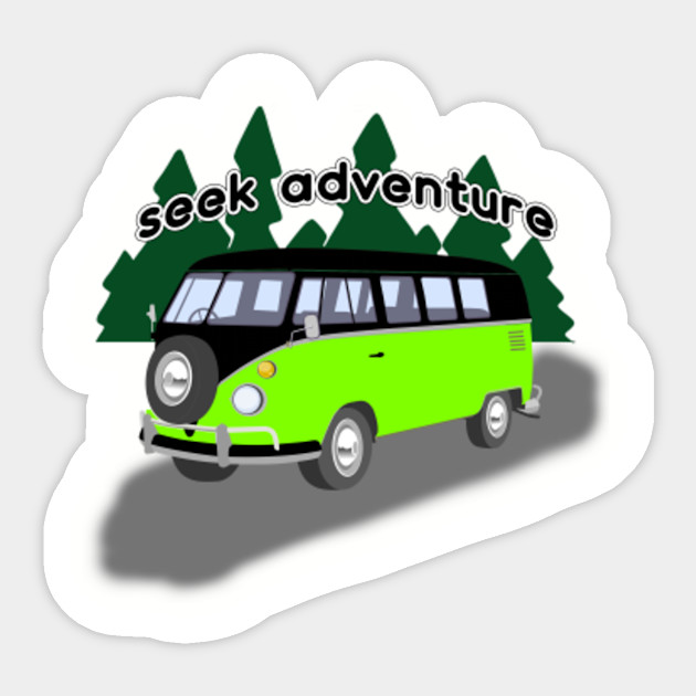 Seek Adventure Travel In Van Outdoors Seek Adventure Sticker Teepublic