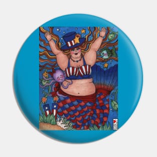 Red White & Blue Mermaid Pin