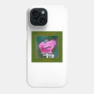 Pink Elephant Neon Sign in Seattle Phone Case