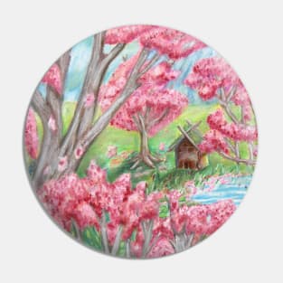 Sakura Blossoms Landscapes Pin