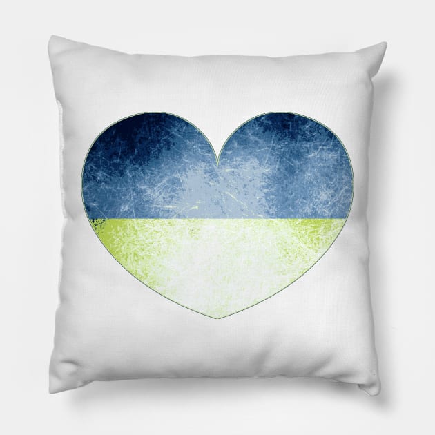 Heart with ukranian colours (2) Pillow by Againstallodds68