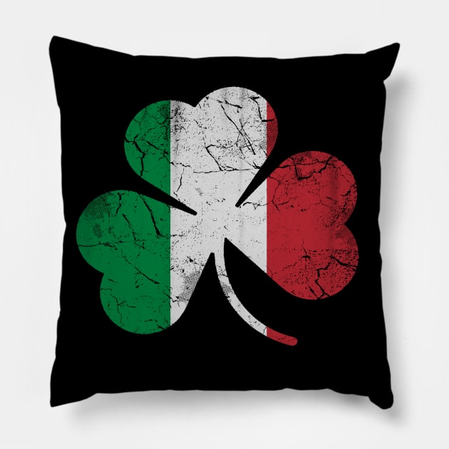 Italian Italia Shamrock Flag St Patricks Day Pillow by E