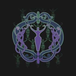 Celtic Goddess Symbol Ultraviolet Green T-Shirt