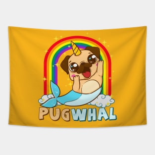 Pugwahl funny pug unicorn Tapestry