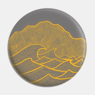 Mountain and Wave Pin