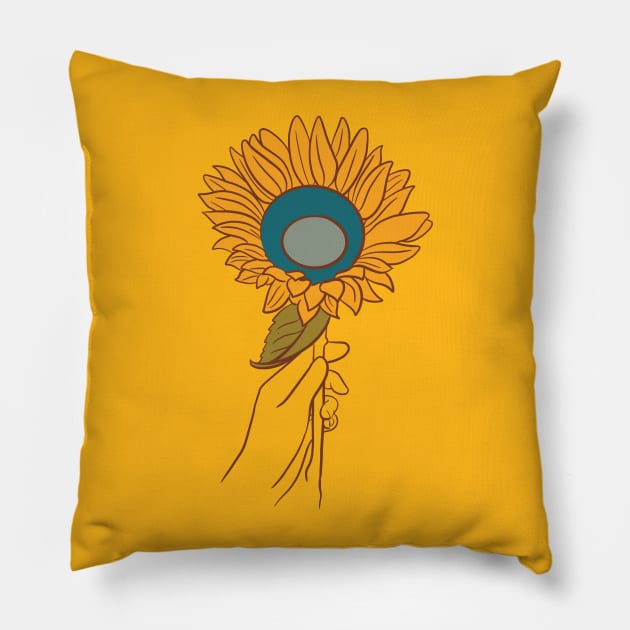 70s sunflower Pillow by BubblegumGoat