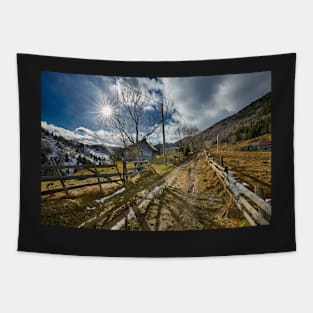 Rural road in the mountains Tapestry