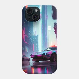 Abstract Cyberpunk City Phone Case