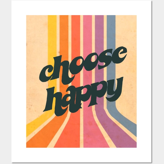 Wall Art Print  Retro Good Vibes, happy poster, retro poster