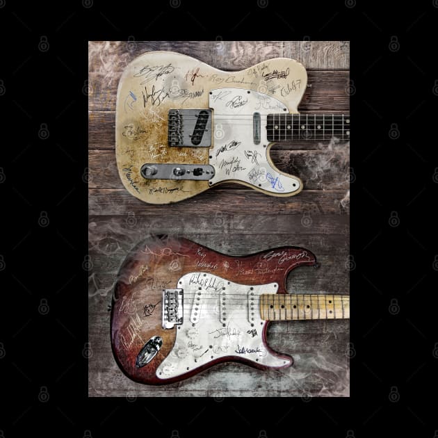 Famous Guitarists Signatures by IconsPopArt